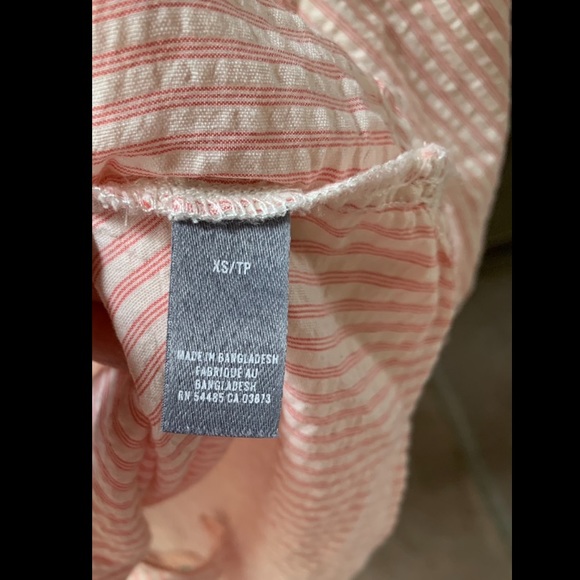 Aerie Boyfriend Ticking Stripe Oversized Button Down in Pink. Size XS. NWOT. - Picture 6 of 6